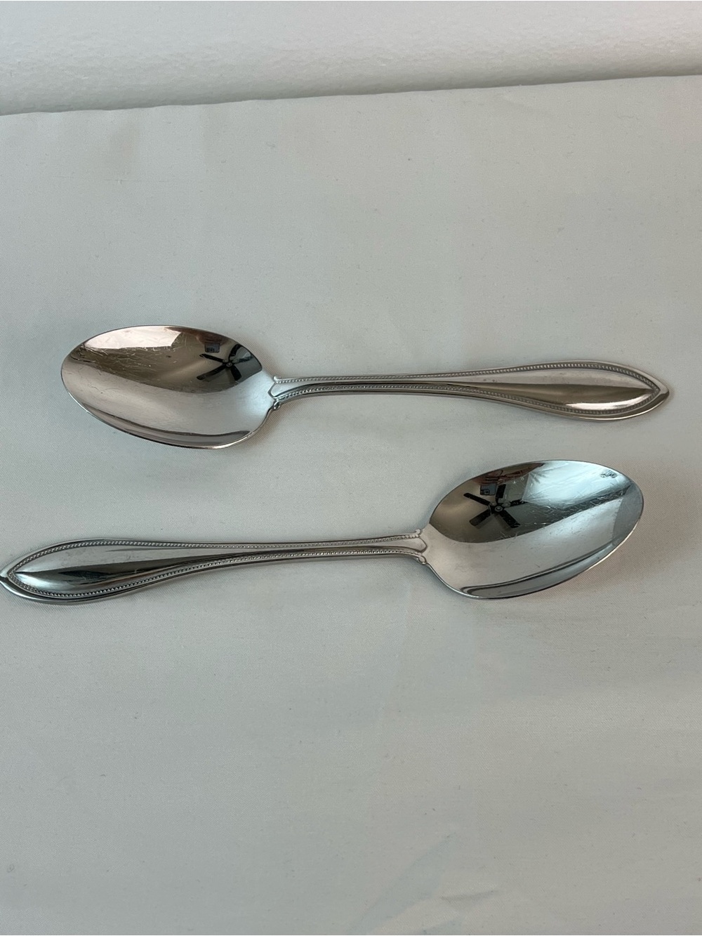 2-Oneida Stainless Steel Flatware-Arbor American Harmony Dinner Soup Spoons